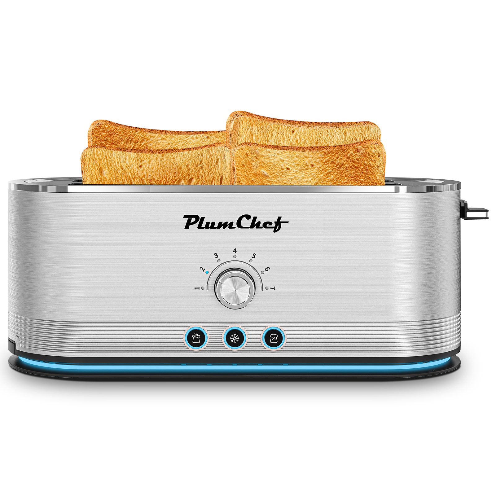 4-Slice Toaster, 7 Settings, Defrost, Reheat, Removable Crumb Tray ...