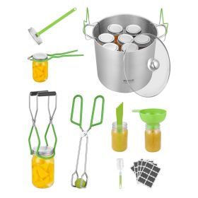 VEVOR Canning Supplies Starter Kit, 9 Pieces Stainless Steel Water Bath Canning Kit for Beginners, Canning Tools Set: Pot, Rack, Lid, Funnel, Ton