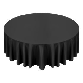 VEVOR Black Round Tablecloths 6 Pack, 120 Inches in Diameter, Stain- & Wrinkle- Resistant, Machine Washable Table Clothes