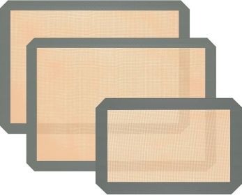 Silicone Baking Mat, 3 Pack Reusable Baking Mat, Non-Stick, Food Safe Silicone Mats for Baking, Oven Baking Sheet for Making Cookies, Macaroons,