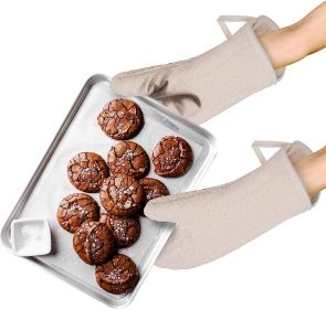 Pack of 12 Terry Cloth Mitts 13". Industrial Oven Mitts for Heat Care. Heat Resistant Potholders for Baking; Frying; Grilling. Thermal Hand Arm C