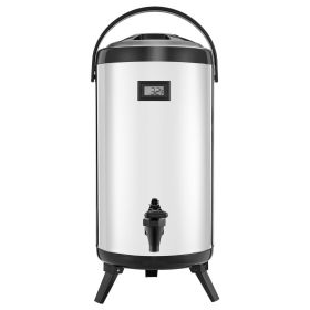 VEVOR Insulated Beverage Dispenser, 2.4 Gal/9.2L Stainless Steel Thermal Drink Server with Spigot & Temp Display, Suitable for Hot and Cold Drink